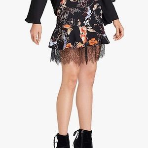 Who What Wear Floral Lace Layered Mini Skirt